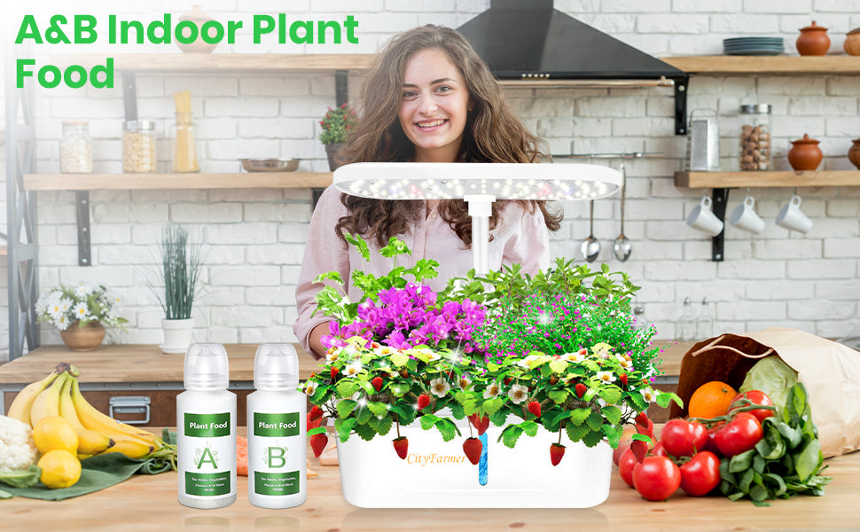 Cityfarmer Hydroponic AB Plant Food Nutrients, Plant Food A & B Hydroponics Supplies, Indoor Plant Fertilizer for Hydroponics Growing System