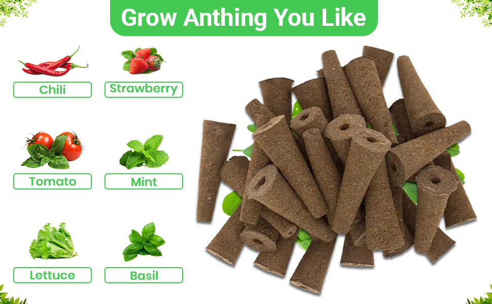 CityFarmer 50 Pack Grow Sponges, Seed Pods Replacement Root Growth Sponges, Seedling Starter Sponges Kit Refill Grow Sponge for Hydroponic Indoor Garden System